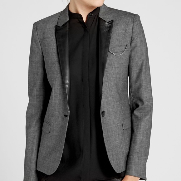 Express Jackets & Blazers - NWT Express Leather Trim Tuxedo Blazer